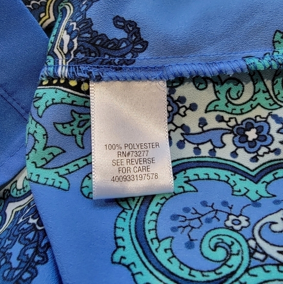 Apt. 9 Bold Retro style Printed Colorful Button front Top Size Large - Picture 14 of 16